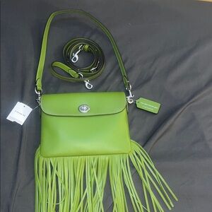 Coach Green Fringe Crossbody Bag